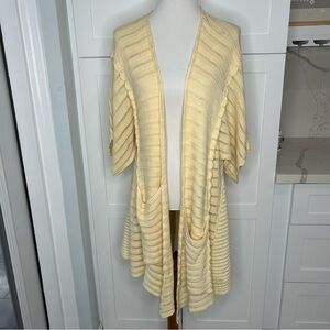 Anthropologie Guinevere Women’s Open Cardigan Cashmere Blend Autumn Cream Sz M